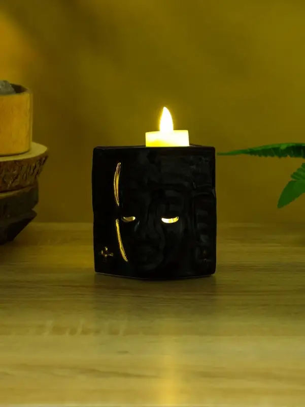 Аромалампа «Маска», 11×9×6 см, керамика, тёмно-коричневая