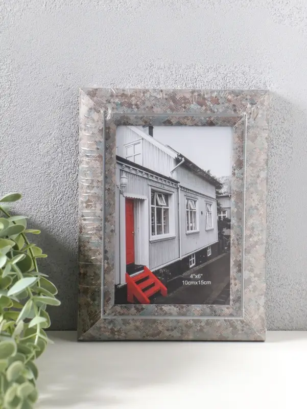 Фоторамка пластик 10х15 см "Марокканская мозаика" оттенки коричневого 19,8х15х2 см