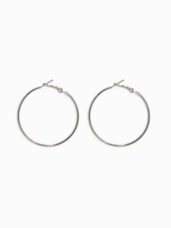 Серьги кольца QF &laquo;Классика&raquo;, d=5 см, цвет серебро