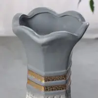 Ваза напольная &laquo;Иниго&raquo;, геометрия, 59&times;16 см, керамика, бело-серая
