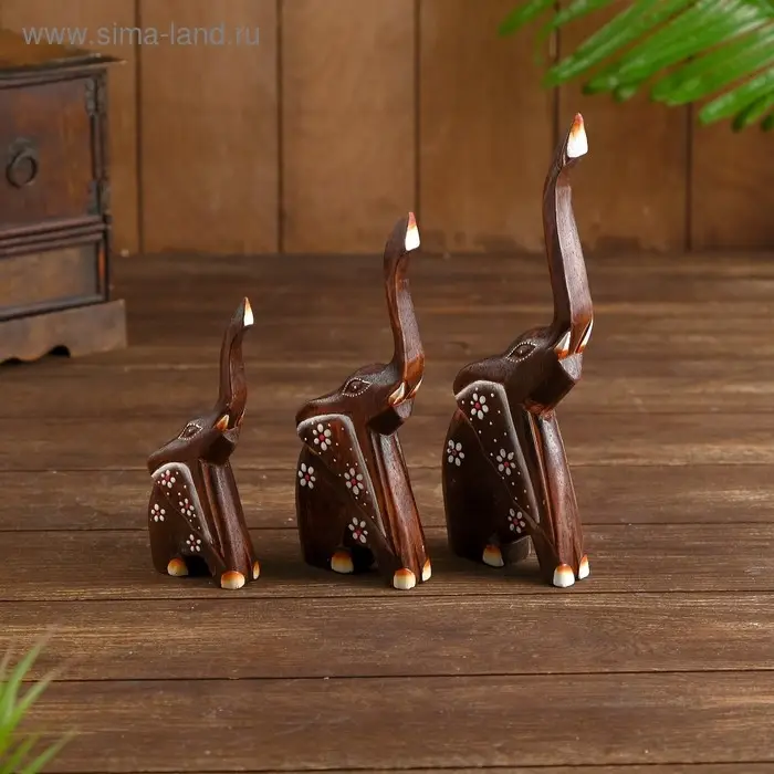 Набор сувенирный "Слоники" (3 шт) 22х3х22 см