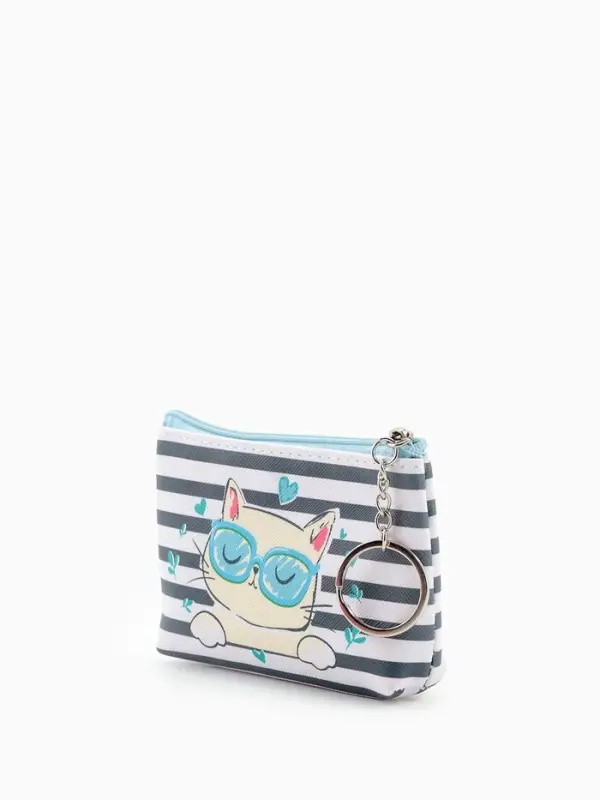 Кошелёк детский Cat style, монетница, на молнии 10.5&times;2.5&times;8 см, МИКС