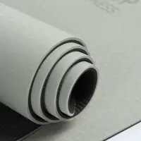 Коврик для фитнеса и йоги ONLYTOP, нескользящий, 183&times;61&times;0.6 см, серый, чёрный