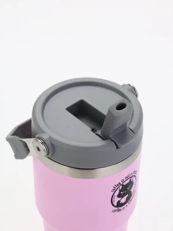 Термостакан с ручкой  Термостакан с ручкой "Coffee", 600 мл, розовая