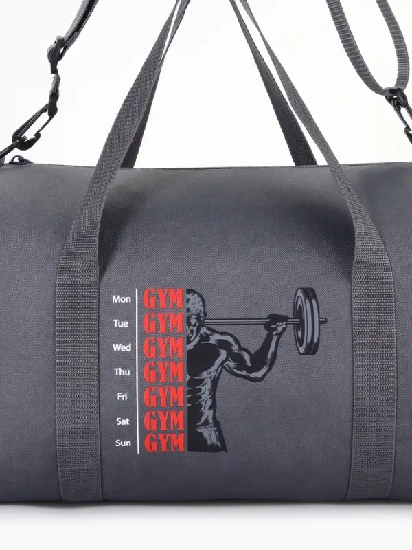 Сумка спортивная на молнии TEXTURA, с подкладкой, длинный ремень, маленький размер, серая