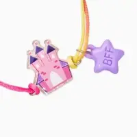 Браслеты детские парные "Выбражулька" неразлучники, замок, звезды, цвет фиолетовый