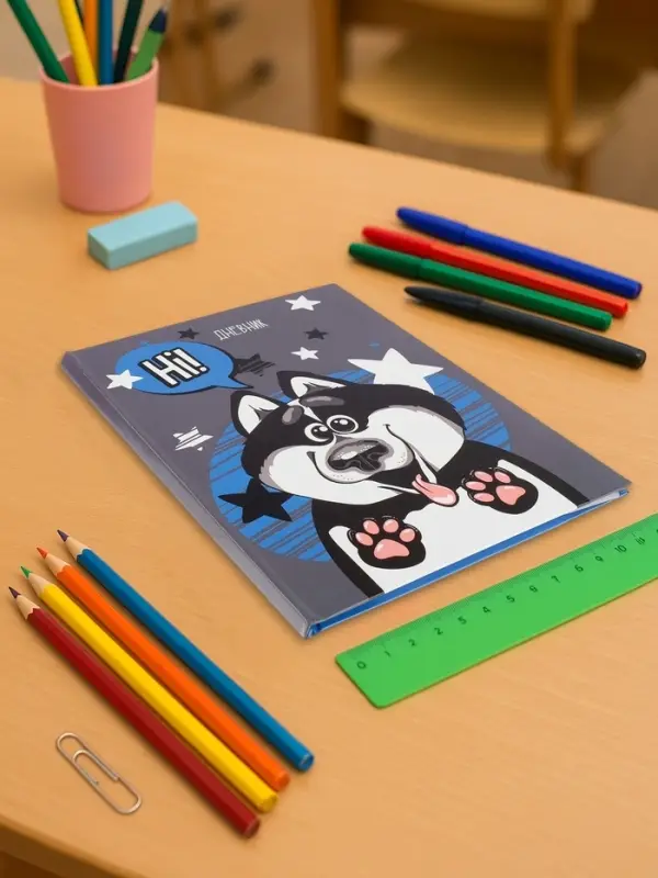 Дневник школьный для 1-11 классов, &laquo;Хаски&raquo;, твёрдая обложка 7БЦ, глянцевая ламинация, 40 листов