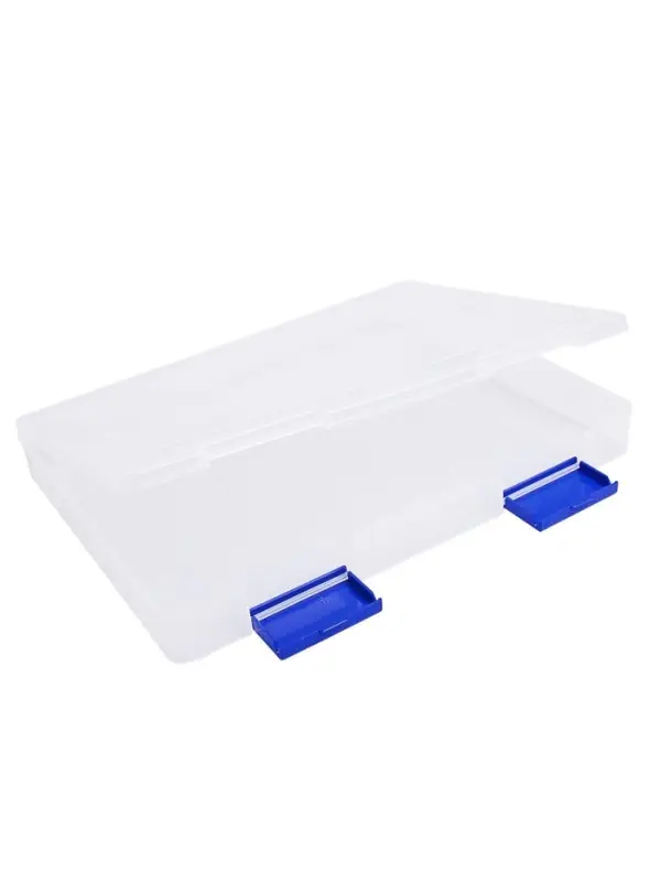 Папка для документов А4, с синими защелками, 230&times;305&times;40 мм, прозрачный корпус