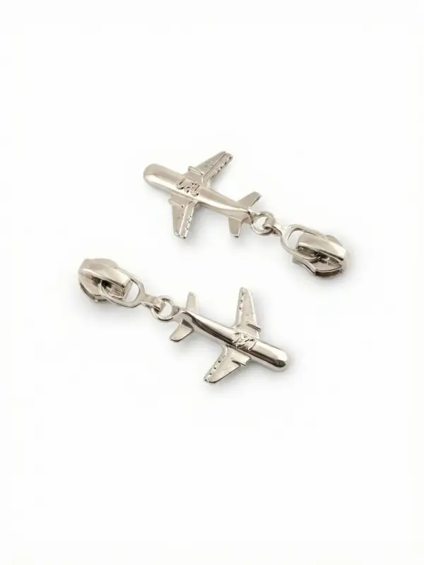 Бегунок для молнии &laquo;Спираль&raquo;, №3, &laquo;Самолёт&raquo;, 10 шт., цвет никель