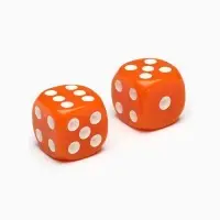 Кубики игральные «Время игры», 1.6×1.6 см, набор 2 шт., оранжевые