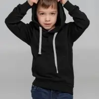 Толстовка с капюшоном детская Kirenga Kids, черная, 12 лет