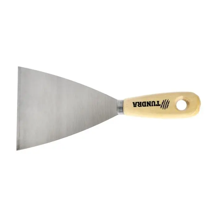 Шпатель малярный ТУНДРА, металлический, деревянная рукоятка, 100 мм Шпатель малярный ТУНДРА, металлический, деревянная рукоятка, 100 мм