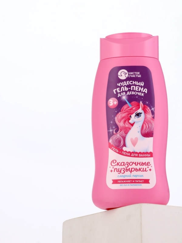 Гель-пена для девочек  Гель-пена для девочек "Чудесная пена", сладкий персик, 250 мл