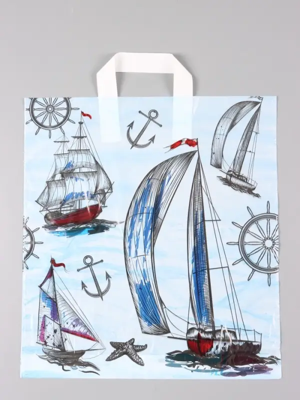 Пакет "Парус", полиэтиленовый с петлевой ручкой, 38 х 42 + 3 см, 37 мкм