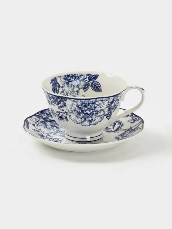 Чайная пара "Синяя роза" блюдце 15х2 см, чашка 13х10,5х7 см