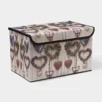 Короб стеллажный для хранения с крышкой &laquo;Сердца&raquo;, 37&times;24&times;24 см