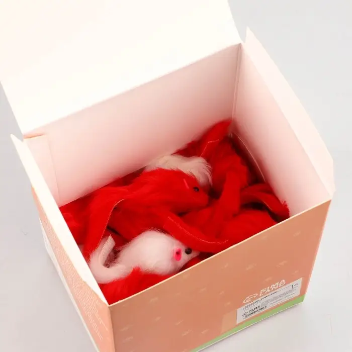 Мышь меховая однотонная 6,5 см, фасовка 40 шт, микс цветов Мышь меховая однотонная 6,5 см, фасовка 40 шт, микс цветов