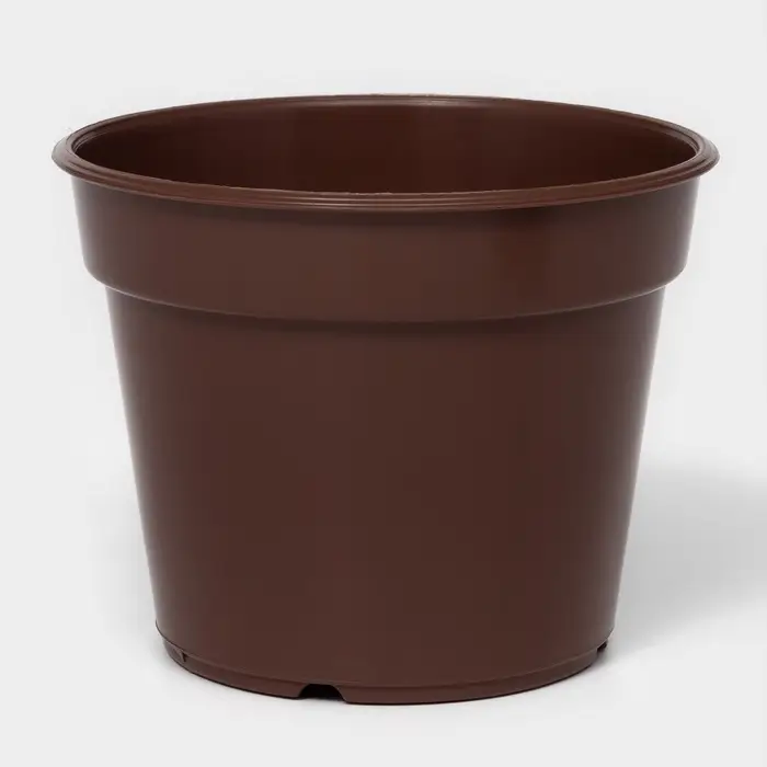Горшок для цветов с поддоном «Доляна», 1 л, пластиковый, коричневый Горшок для цветов с поддоном «Доляна», 1 л, пластиковый, коричневый
