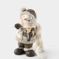 Фигурка новогодняя &laquo;Снеговик - скрипач&raquo;, полистоун, серый, 6.8&times;5.1&times;9.8 см
