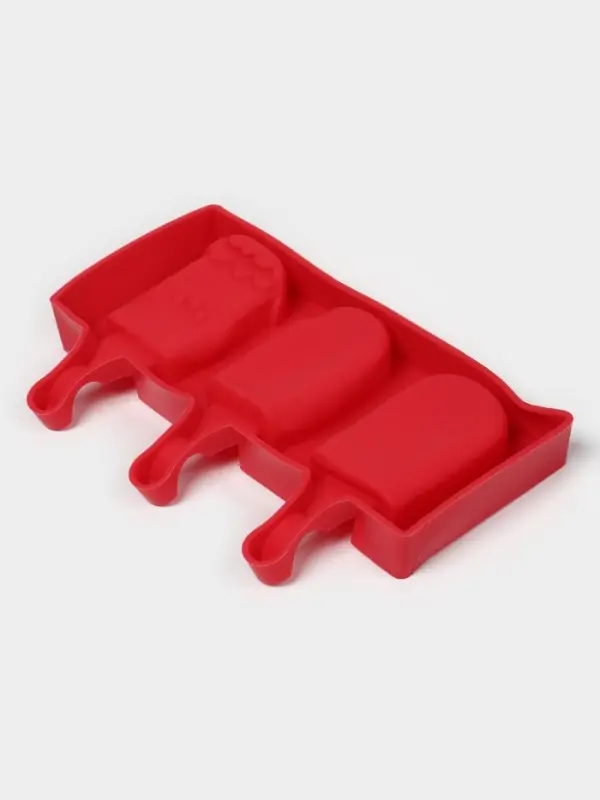 Форма для мороженого &laquo;Эскимо со сладостями&raquo;, силикон, 19.5&times;17.7 см, 3 ячейки (7&times;4.2 см), МИКС