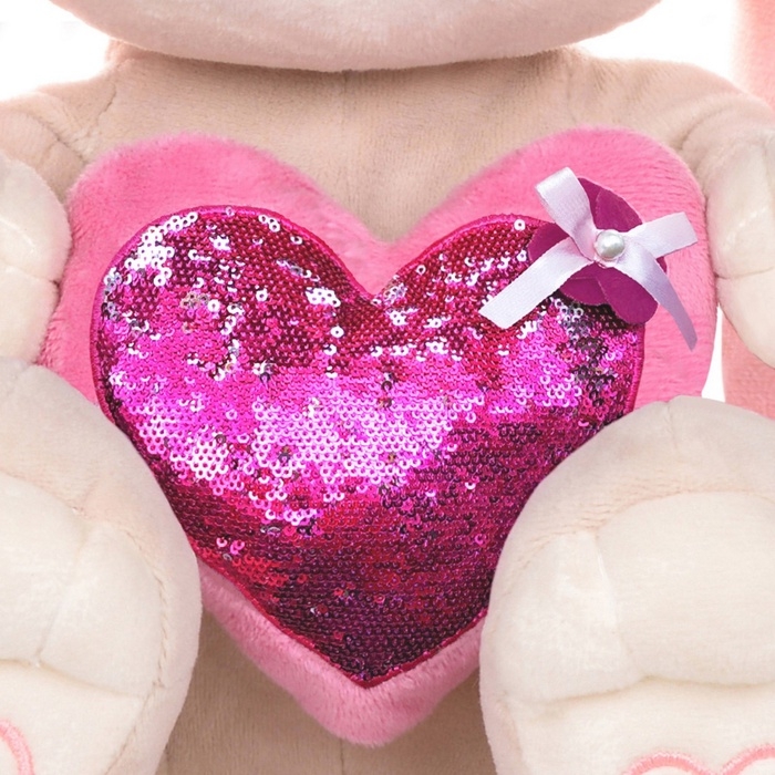 Мягкая игрушка  Мягкая игрушка "Зайка с розовым сердцем", 20 см JL-MRT-08202301-20