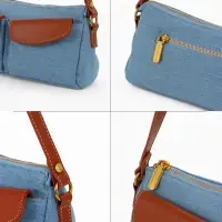 Сумка женская багет TEXTURA на молнии, 27&times;8&times;13 см, джинсовая, голубая