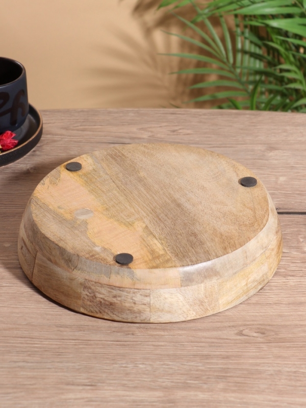 Блюдо Блюдо "Черепаха и цветы" дерево манго 25,5х25,5х6 см