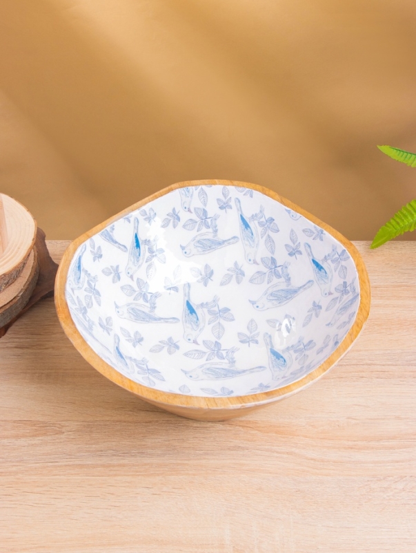 Салатник Салатник "Синие птицы" дерево манго 29х29х11 см
