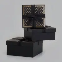 Набор подарочных коробок 3 в 1, с бантом, 19&times;19&times;9.5 см, 17&times;17&times;8 см, 15&times;15&times;6.5 см