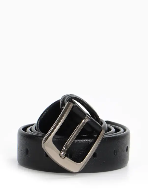 Ремень мужской, ширина 4 см, винт, пряжка металл, чёрный