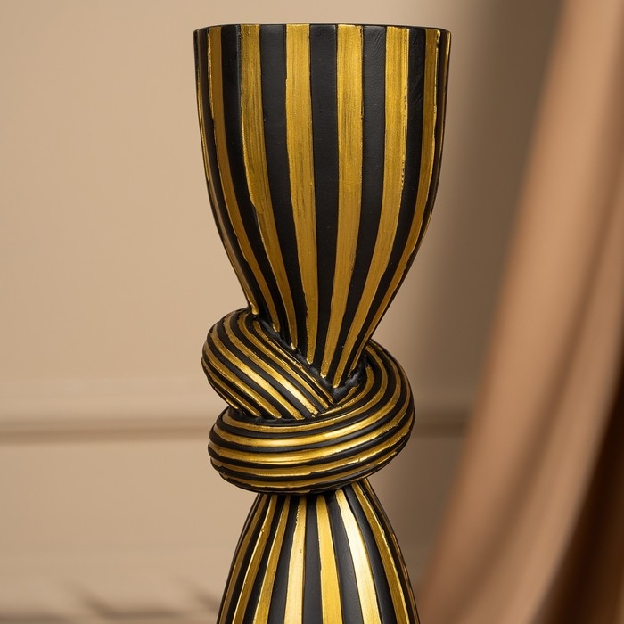 Подсвечник для одной свечи «Узел», цвет черно-золотой 29,5 х 7,5 х 7,5 см