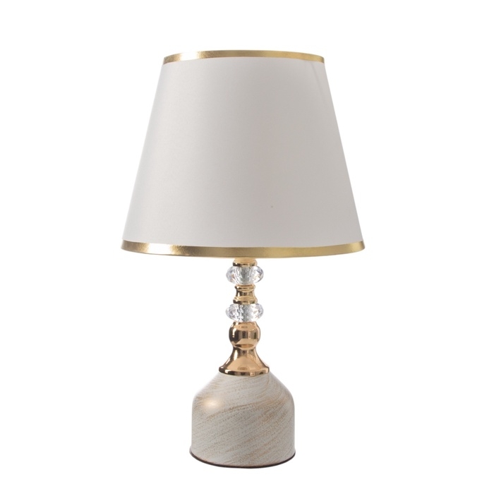 Лампа настольная Лампа настольная "Эдикт" 1х40Вт Е27 белый/золото 27х27х45см
