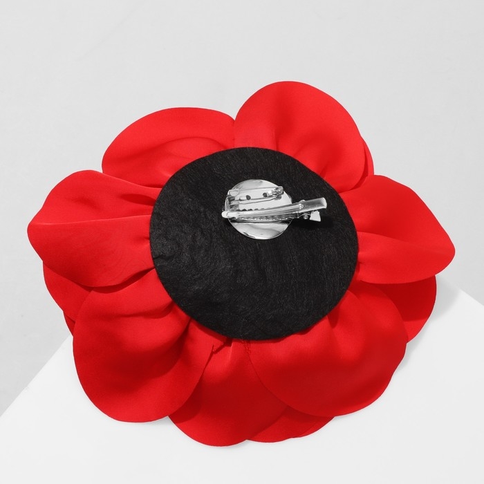 Брошь текстильная «Цветок» камелия, цвет красный Брошь текстильная «Цветок» камелия, цвет красный