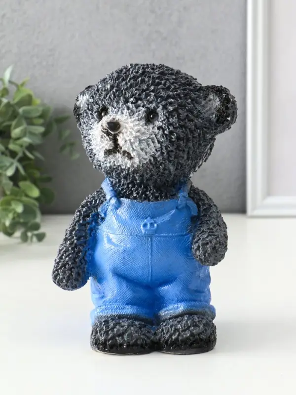 Копилка Копилка "Мишка в джинсах" серый, 19,5х13х11 см