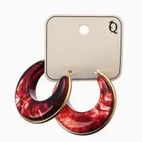 Серьги-кольца акрил &laquo;Тренд&raquo;, бордовые в золоте