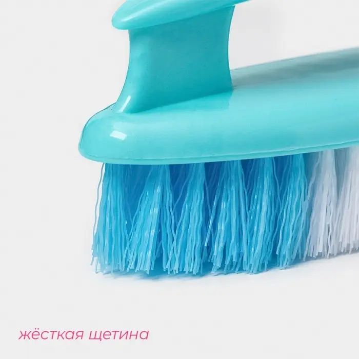 Щётка утюжок для уборки &laquo;Дельта&raquo;, с ручкой, жёсткая щетина, пластик, 15&times;5.5&times;7.5 см, МИКС