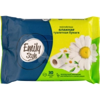 Бумага туалетная влажная Emily Style растворяющаяся 30шт/уп