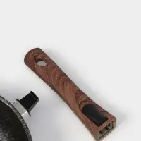 Сковорода KUKMARA Granit ultra original, d=24 см, съёмная ручка, антипригарное покрытие, литой алюминий, чёрная