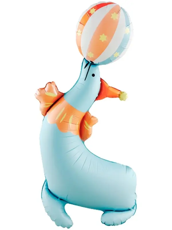 Воздушный шар фольгированный 3D 43" &laquo;Цирк. Весёлый тюлень&raquo;, только под воздух