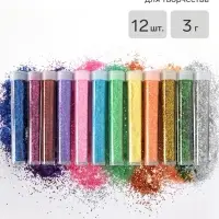 Глиттер для творчества &laquo;Перламутр&raquo;, 12 шт., 1.4&times;9&times;36 см