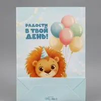 Пакет подарочный с местом под носочки &laquo;С рождением сыночка&raquo;, 28.3&times;10.4&times;39 см