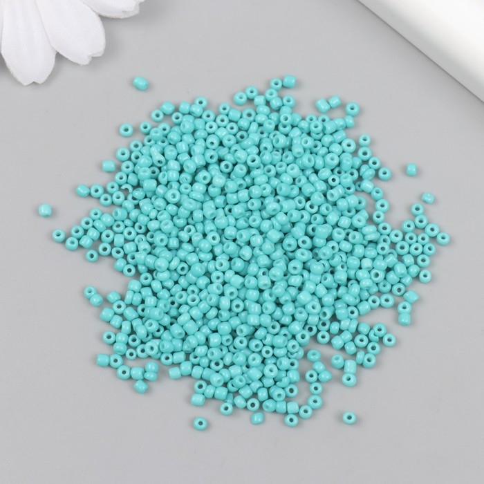 Бисер стекло 12/0  Бисер стекло 12/0 "Бирюзовый" яркий 450 гр