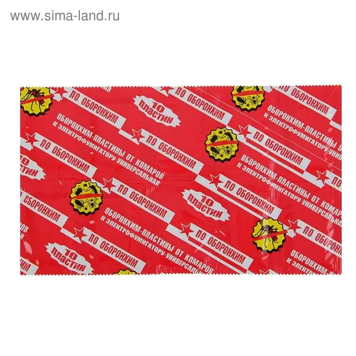 Пластины от комаров  по "Оборонхим" без запаха, красные, 10 шт