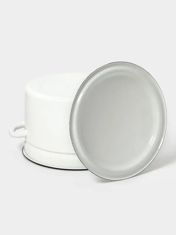 Кастр.цил.борт. 8л (белая)Без декора