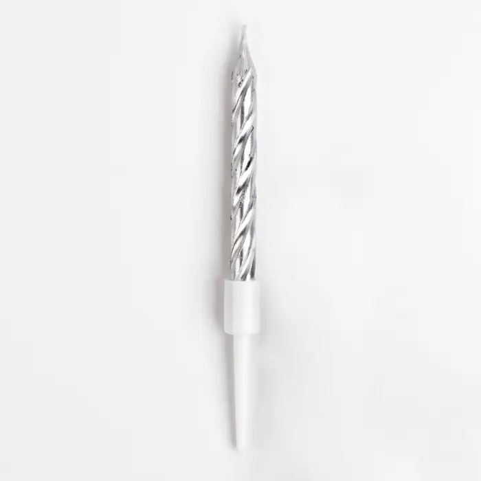 Свечи в торт &laquo;Спираль&raquo;, 200 шт., 5 см, серебряный металлик