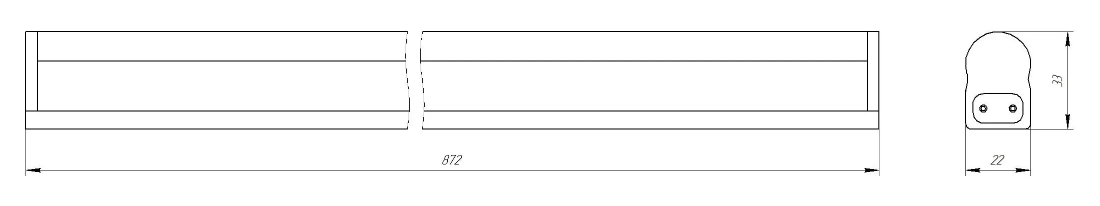 Светильник светодиодный 12W 4000К 1000Лм IP20 линейный 230V