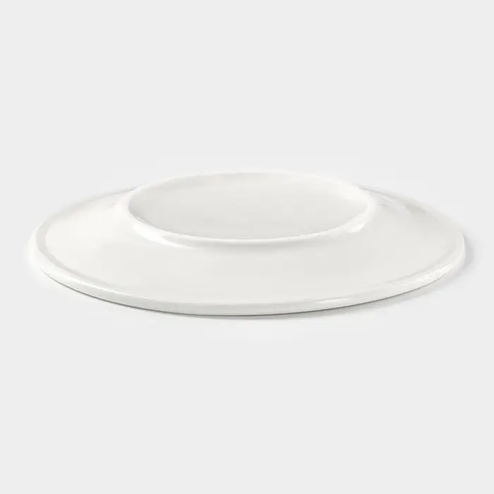 Тарелка пирожковая с утолщённым краем Доляна White Label, d=15 см, фарфор, белая