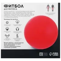 Фитбол ONLYTOP, d=65 см, 900 г, антивзрыв, чёрный