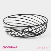 Фруктовница Доляна &laquo;Гипноз&raquo;, 30&times;30&times;8.5 см, чёрная