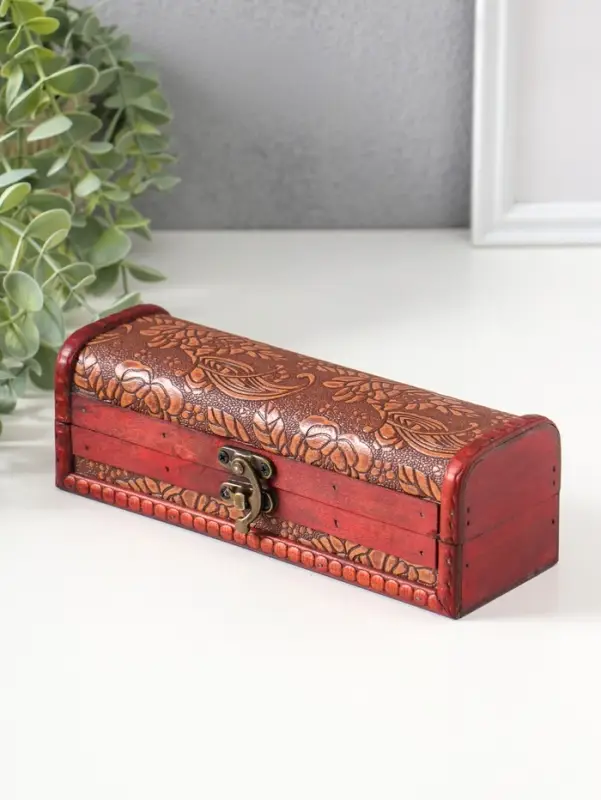 Шкатулка - купюрница дерево &laquo;Цветы&raquo;, для денег, украшений, 6.5&times;20&times;7 см